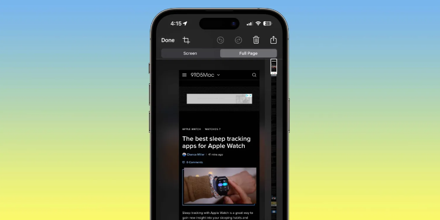 Как сделать скриншот с прокруткой на iPhone